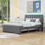 Lit plateforme tapissier classique avec lit gigogne simple Prarthana-1063275874-1063275876