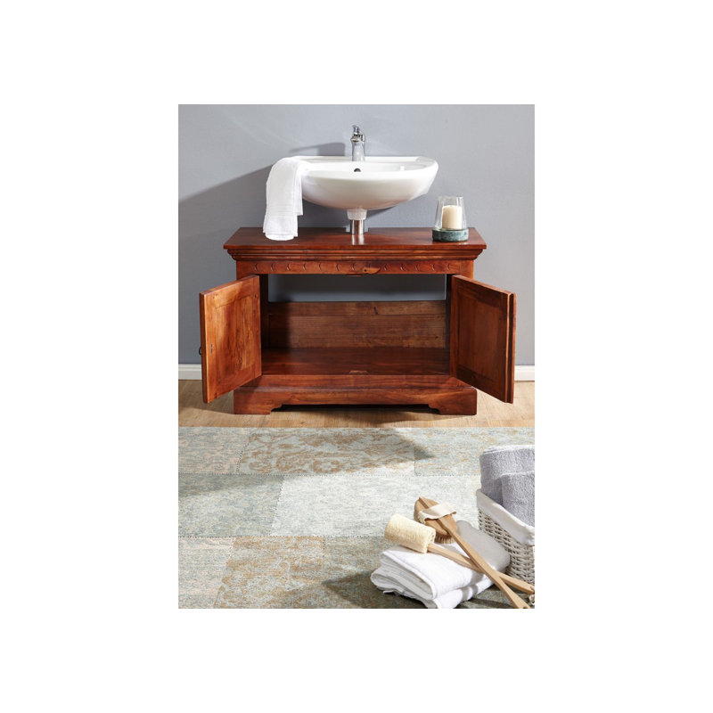 Oxford 88cm Single Bathroom Vanity Base Only, Nougat