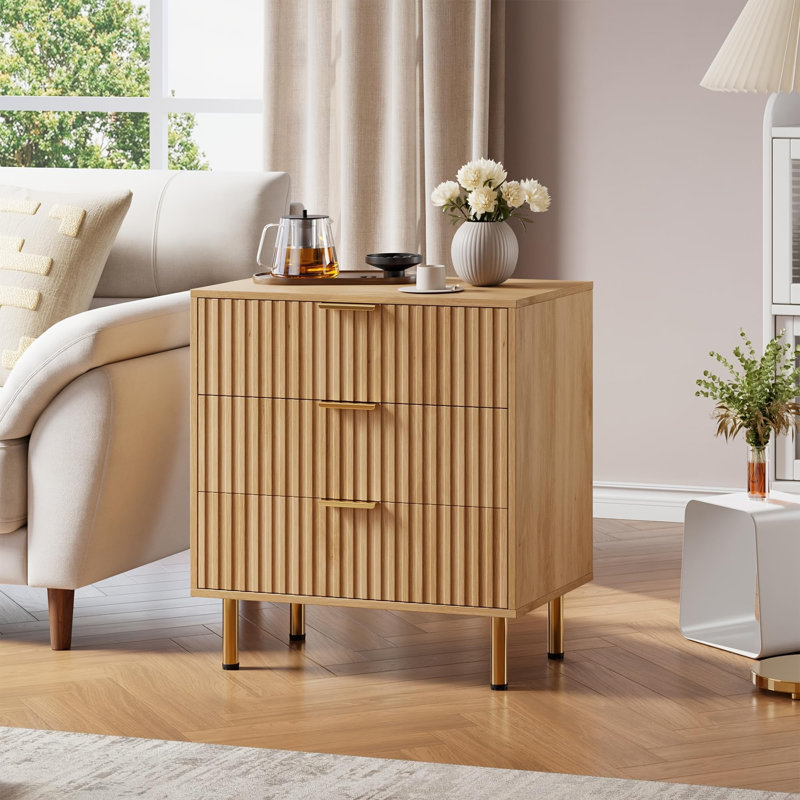 70.1cm W 3 - Drawer Chest of Drawers, Yellow
