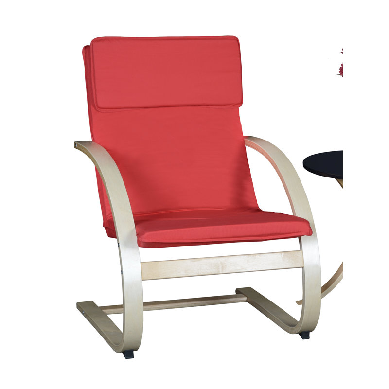 Fauteuil d'appoint rembourré Noail, Naturel, Rouge
