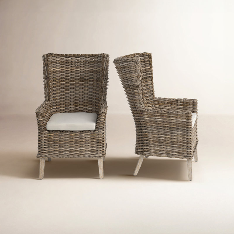 Linen Blend Mahogany Armchair