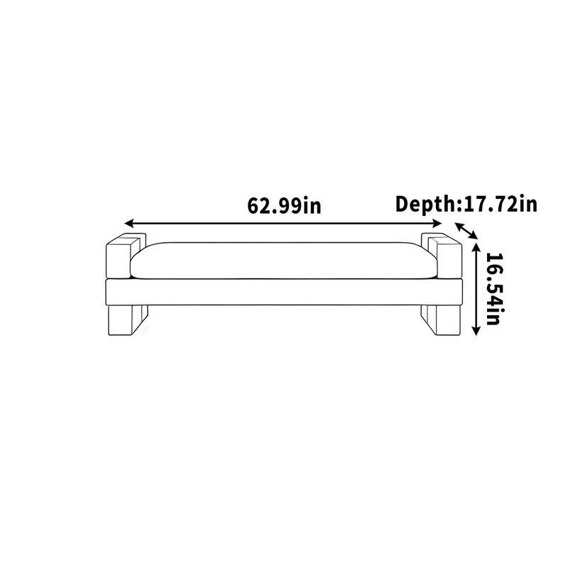 Banc en bois massif, magasin de vêtements, centre commercial Leis, H 16,54 po x l 62,99 po x P 17,72 po