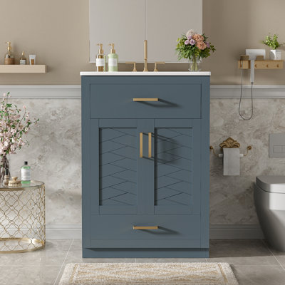 Meuble-lavabo 24 po avec lavabo en céramique intégré