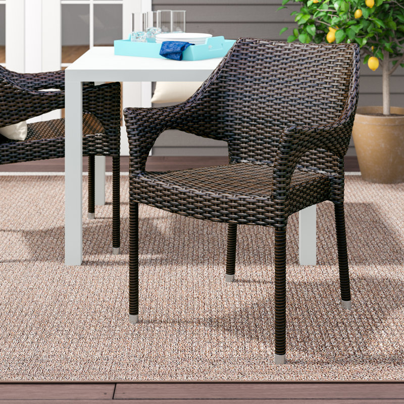 Licet Outdoor Stacking Dining Armchairs, Dark Brown