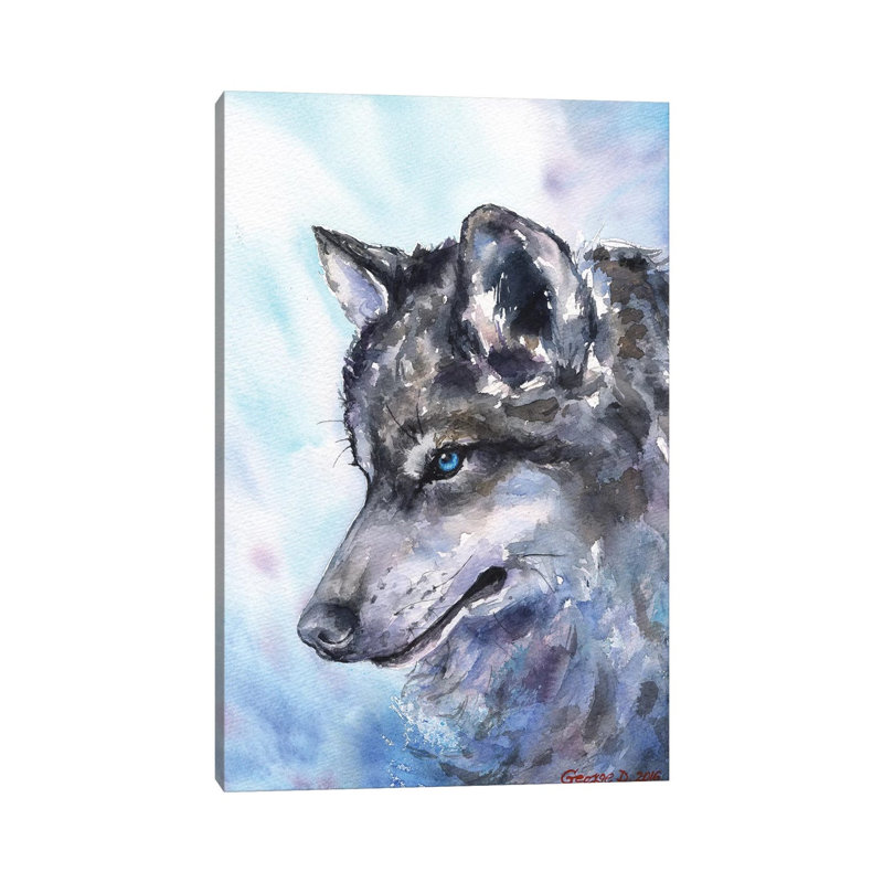 Wolf by George Dyachenko - Wrapped Canvas Print, 20.32 cm H x 30.48 cm W