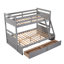 Lit superposé simple au-dessus d'un lit double en gris - Conforme aux lits standards, gris: solution de rangement fonctionnelle