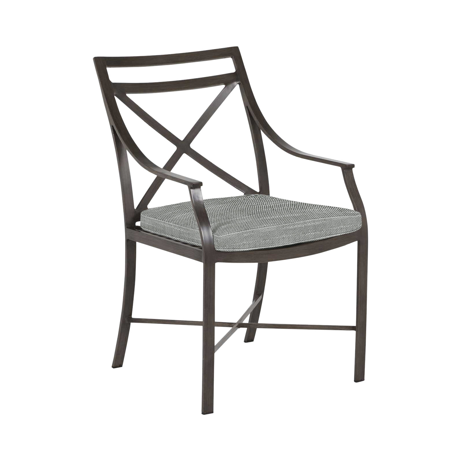 Monaco Outdoor Arm Chair, Rollo Silver InsideOut® Linen, Welt, Slate Gray