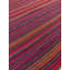 Tapis décoratif turc Kilim tissé à plat, rayures multicolores, style moderne du milieu du siècle, petit format (198 x 206 cm).