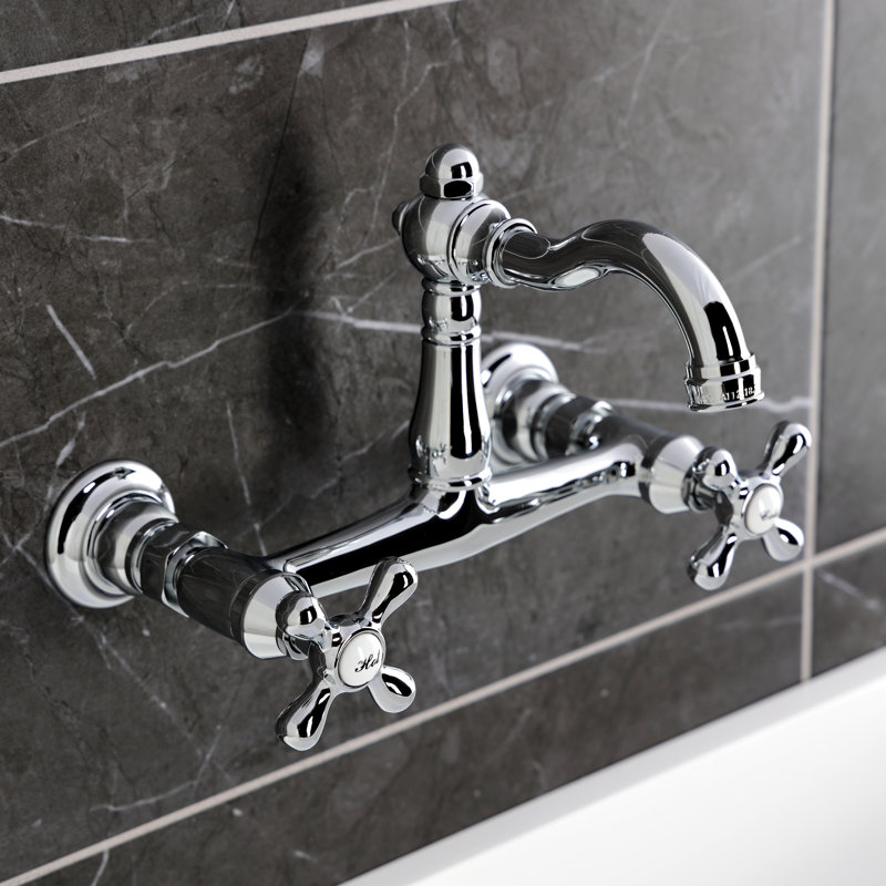 Robinet de cuisine mural Kingston, Chrome poli