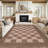Washable Scalloped Rug Modern Checkerboard Rug Non Slip, Soft Non Shedding Thin Carpet, Indoor Low Pile Foldable Carpet, Contemporary Printed Mat for Living Room Bedroom-998002736