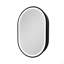 31X21 Inches LED Oval Black Metal Framed Wall Mount Bathroom Medicine Cabinet With Mirror