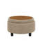 Table basse avec repose-pieds rond moderne avec rangement caché, table d'appoint multifonctionnelle avec repose-pieds pour le salon et la chambre à coucher-129911165