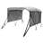 3 Bow Bimini Top Boat Cover, Detachable Mesh Sidewalls, 600D Polyester Canopy with 1" Aluminum Alloy Frame, Includes Storage Boot, 2 Support Poles, 2 Straps, 6'L x 46"H x 61"-66"W, Light Grey-109749846