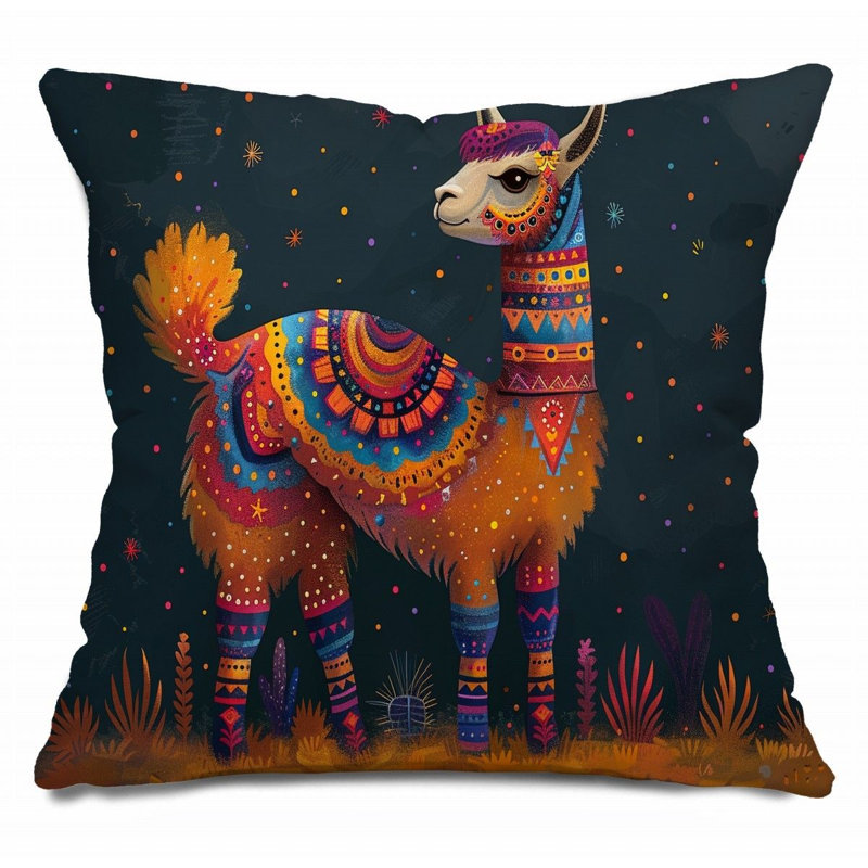 Cotton Blend Reversible Throw Pillow, 26"H x 26"W