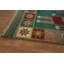 Tapis de couloir indien en laine vert style Kazak 4 x 10