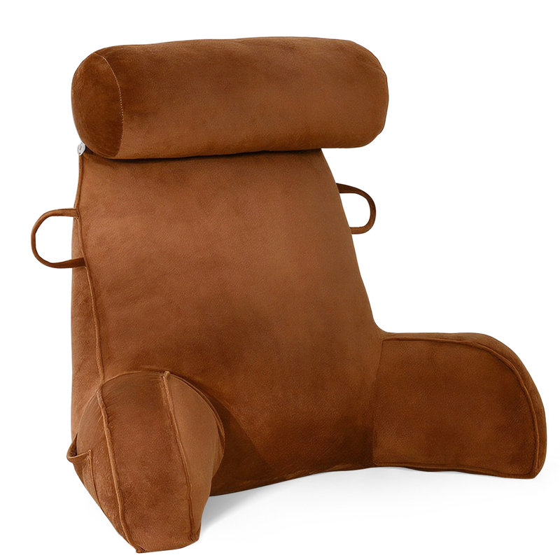 Velvet Backrest Pillow, Brown