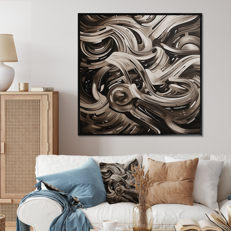 Vallecito Geometric Illusions II On Canvas Print, Black Picture Framed, 30" H x 30" W x 1" D