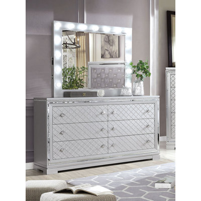 Commode double 6 tiroirs avec miroir Montera