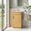 Ensemble de meuble-lavabo sur pied 20 po avec lavabo en céramique, ensemble de meuble-lavabo simple autoportant avec porte à fermeture douce, tablette réglable, style maison de campagne, bois naturel.