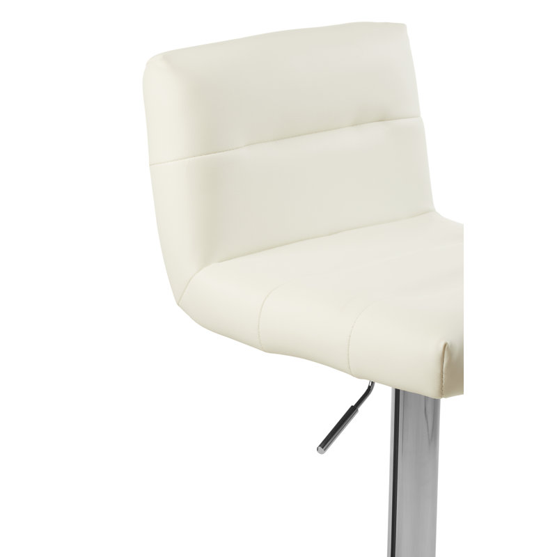 Tricia Swivel Upholstered Adjustable Height Bar Stool, White