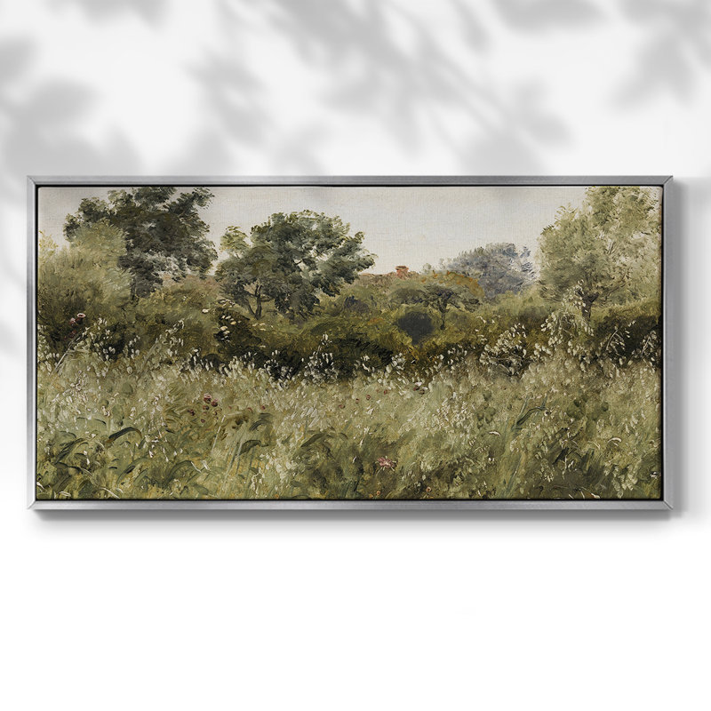 Série paysage - MLX - Toile tendue avec châssis encadré - Prêt à être accroché, H 17 po x l 33 po, Argent argent