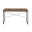 Table de travail en chêne vieilli avec pattes noires - Assemblage de pieds en métal simple et élégant