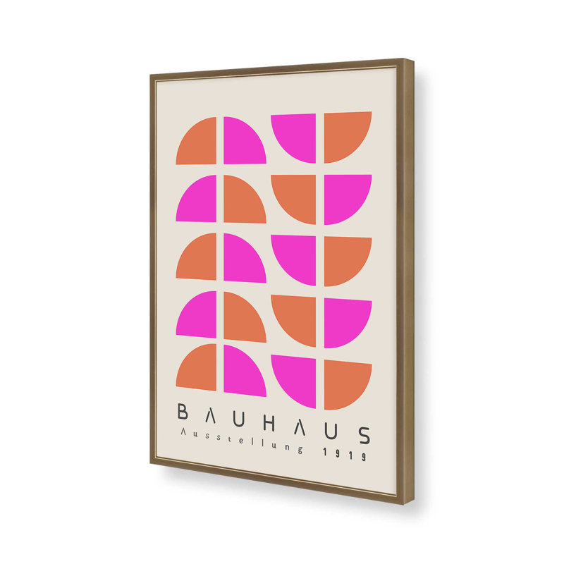 Imprimé géométrique Bauhaus Pop, Or brossé, H 15,25 po x l 12,25 po