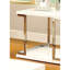 Élégante table de bout blanche avec structure et base rectangulaire en métal