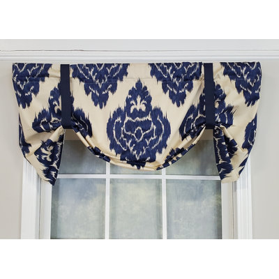 Cotton Blend Damask Tie-Up Window Valance