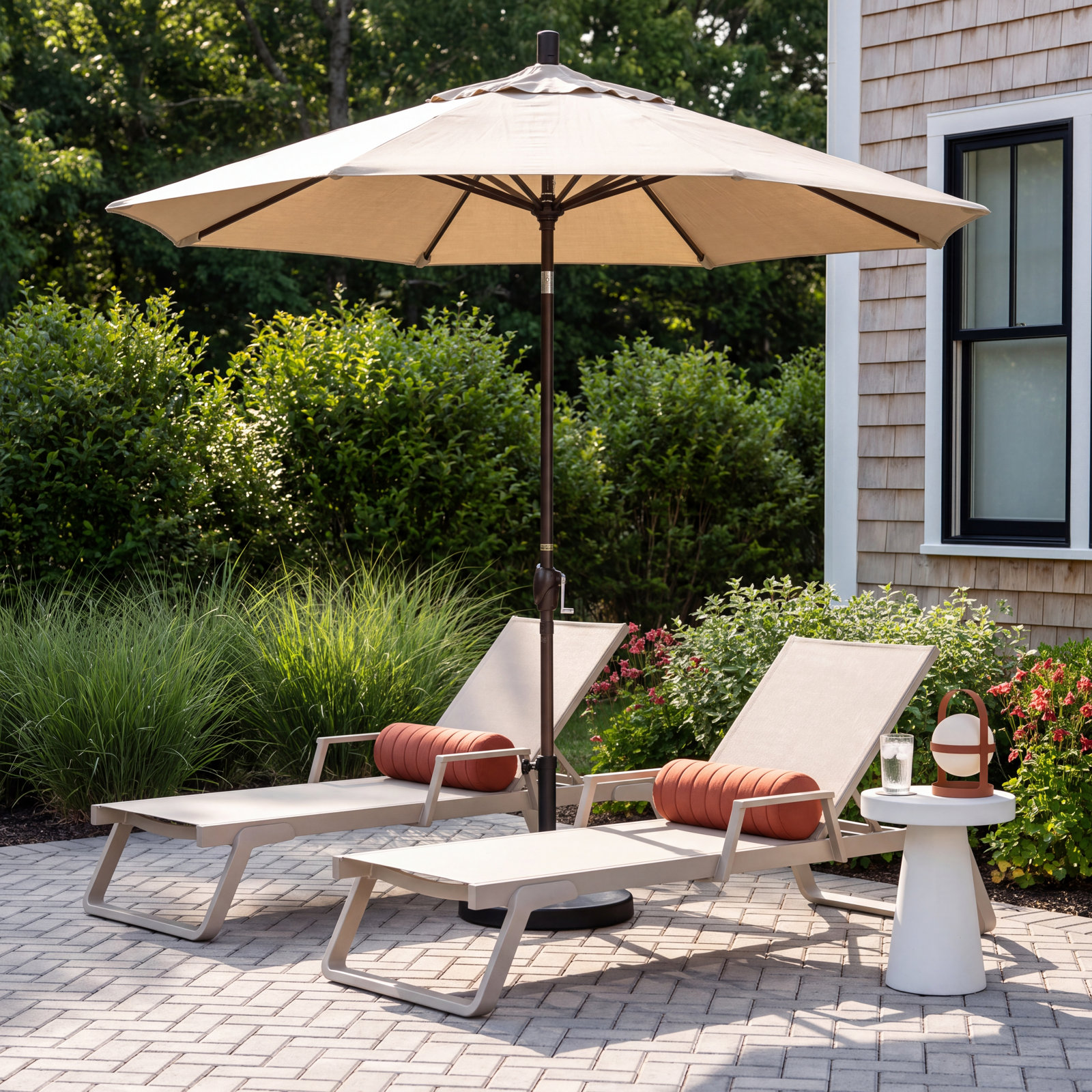 Iuka 9' Umbrella, Antique Beige Sunbrella® Canvas, 225