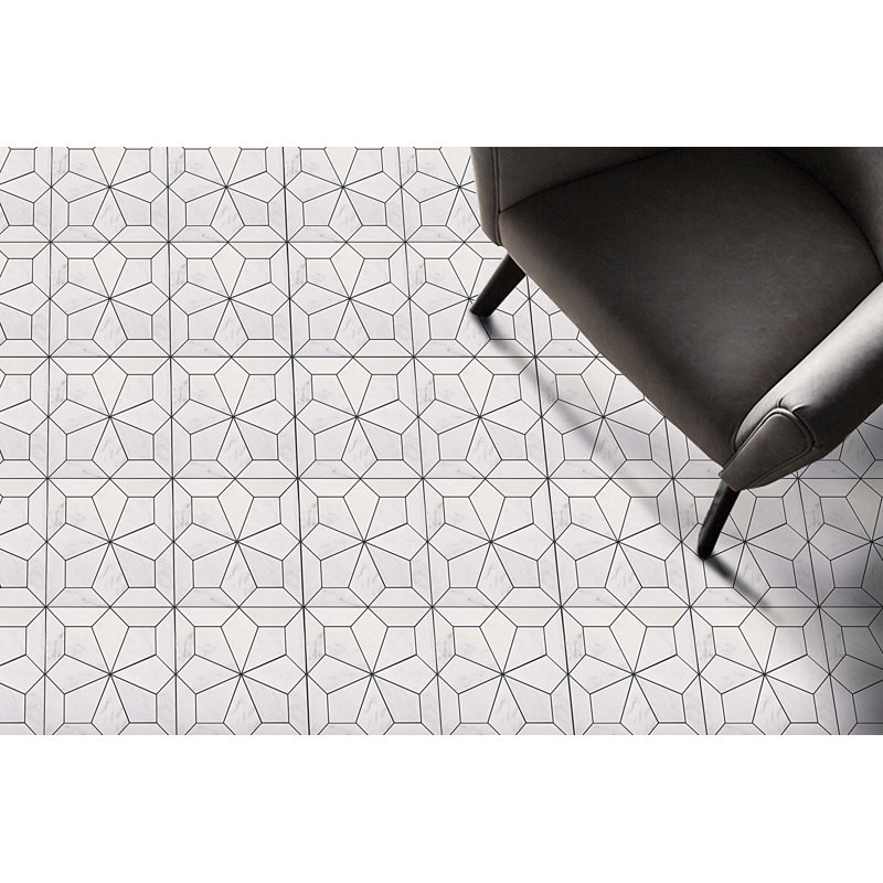 Carrelage mosaïque aléatoire pour mur et plancher Blomma, Bianco