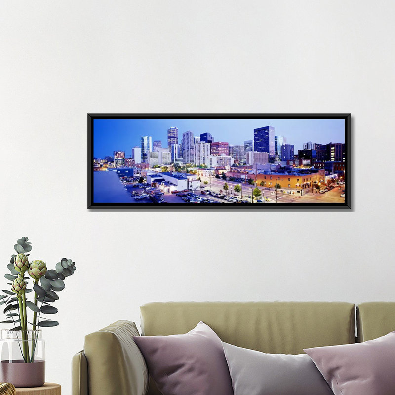 «Denver, Colorado», reproduction de photo sur toile, H 16 po x l 48 po x P 1,5 po, Cadre noir