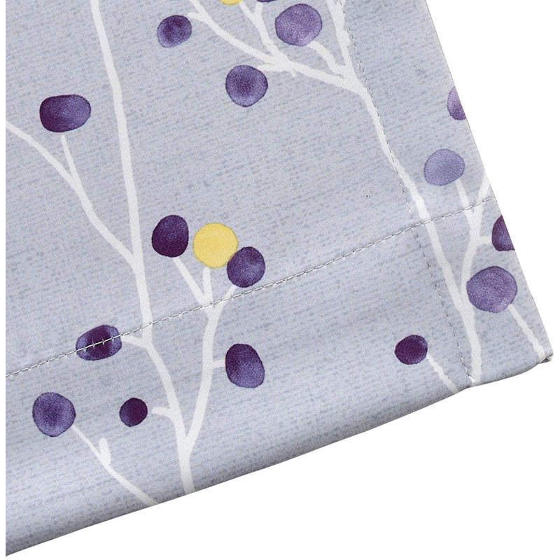 Gray Polyester Room-Darkening Grommet Curtain Panels, 108" Length