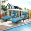 Ensemble de 2 chaises longues d'extérieur inclinables avec coussins, chaise longue inclinable à 150 ° de la plage près de la piscine-748740698-748740700