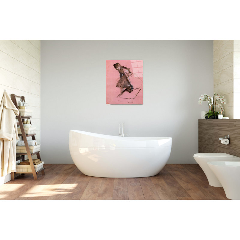 Dancer slipping on her shoe By Degas Edgar 80cm H X 60cm W CrystalArt Material Acrylic Glass Effect, Frameless Panel Lightweight Ready to Hang