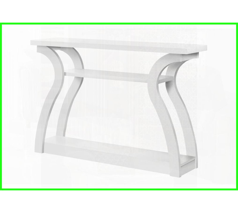 Table basse en stratifié blanc peu encombrante, canapé d'appoint courbé contemporain pour les petites maisons et amp; Appartements