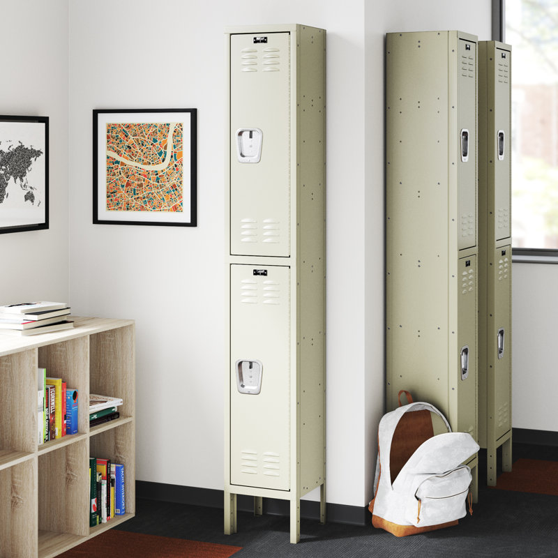 Casier large MedSafe, H 78 po x l 12 po x P 12 po, Non assemblés, Brun clair