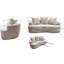 Rouge orange incurvé 65,55 po, coussins à ressorts ensachés, 3 coussins décoratifs, sièges moelleux pour chambre orange, sans assemblage, convient aux petits espaces