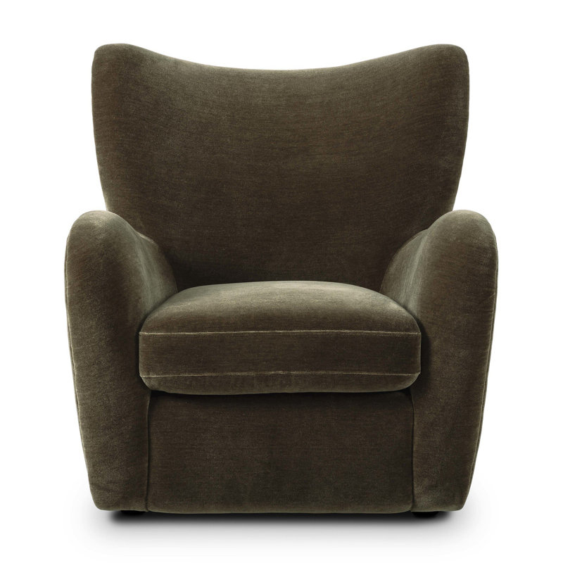 Amelie Chair-Beige Shearling, Monte Olive Performance Velvet