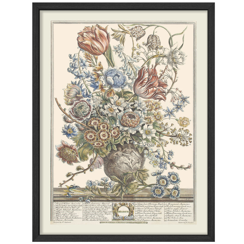 " YUK58 Classical Flower Bouquets Rustic Floral Artwork Framed Prints Posters Bathroom Small Wall Art ", Black, 14" H x 11" W