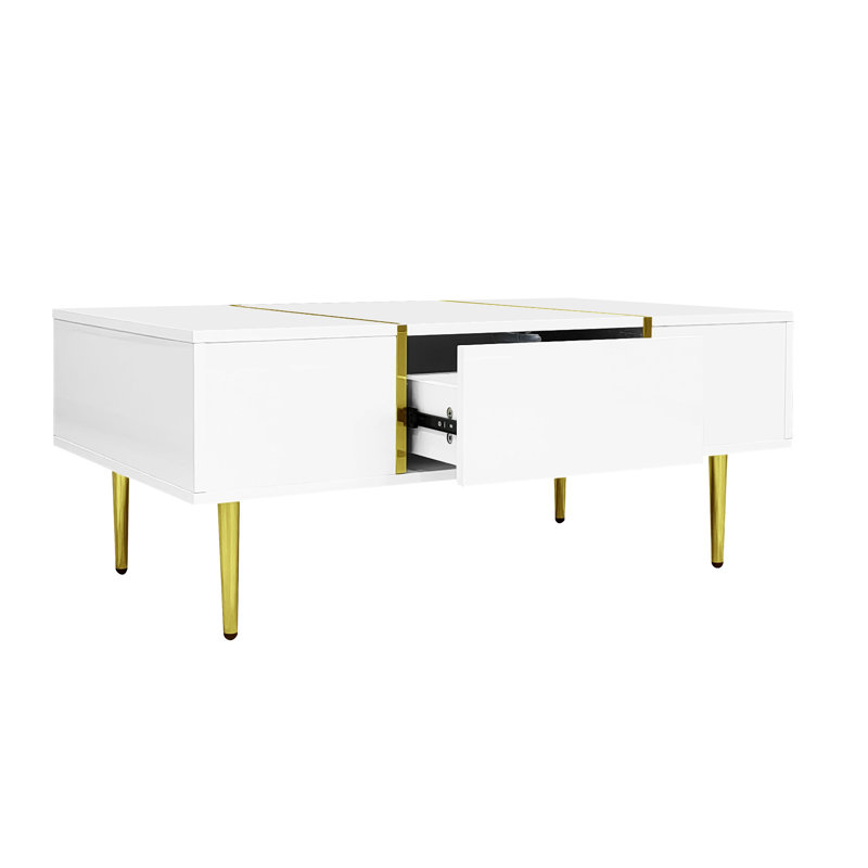 Coffee Table with Storage, White