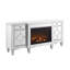 Foyer électrique encastrable, 57 po x 15 po x 25,6 po, finition argentée, chauffage 750 W / 1500 W, flamme réaliste, protection contre la surchauffe, pour foyer à atmosphère domestique, longueur 57 po, peinture brillante, technologie de flamme 3D,