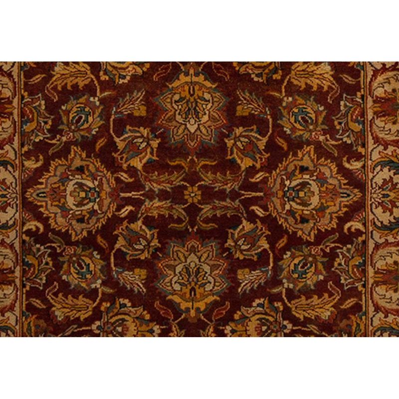 Tapis oriental rouge / jaune en laine noué à la main 3 pi 4 po x 5 pi Oriental