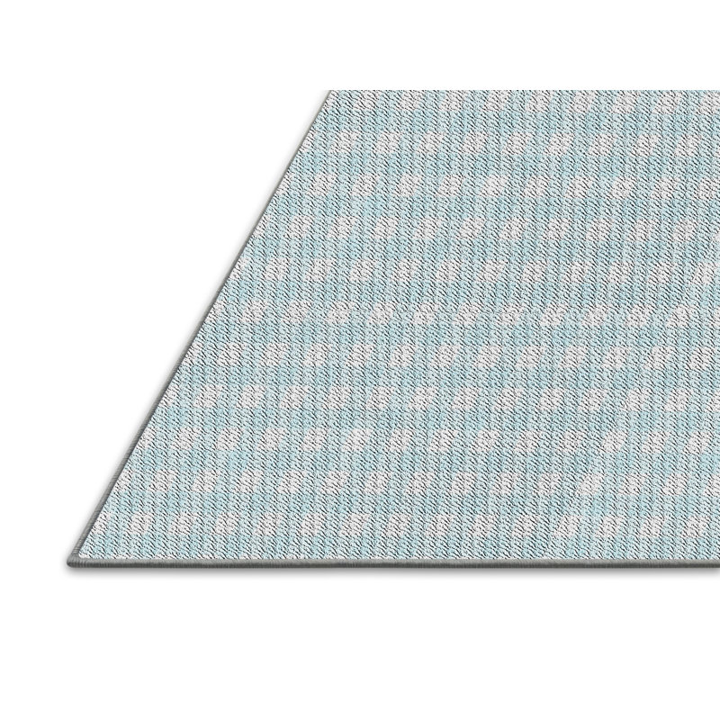Tapis bleu clair/gris à motifs Sneller, Rectangle 5 pi x 7 pi