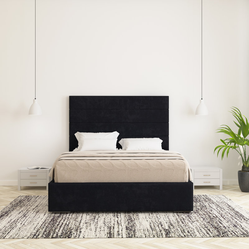 Chanute Upholstered Bed Frame, Single (3'), Black