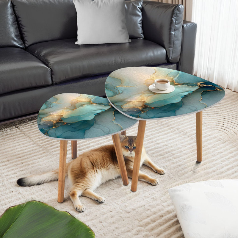 Ensemble de 2 tables basses gigognes Triangle