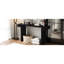 Table d'appoint 60 pouces noir rustique avec des fissures intentionnelles et des pieds épais, idéale pour un décor rétro dans le salon 59,85 po