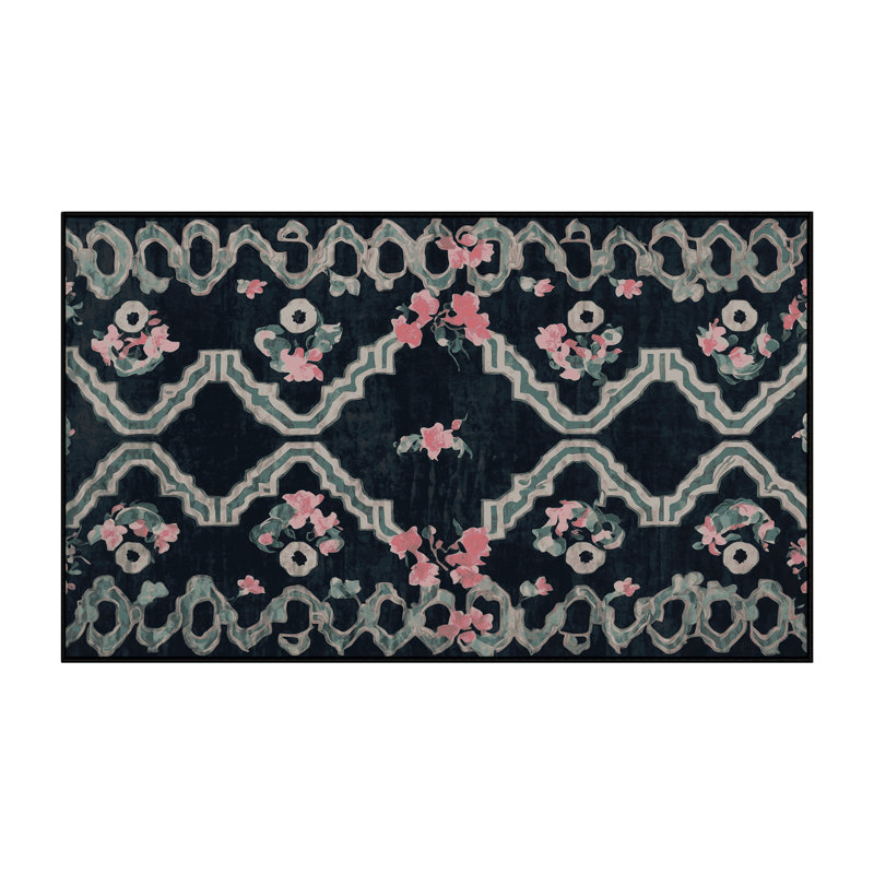 Machine Washable Gray Area Rug, Rectangle 7' x 10'