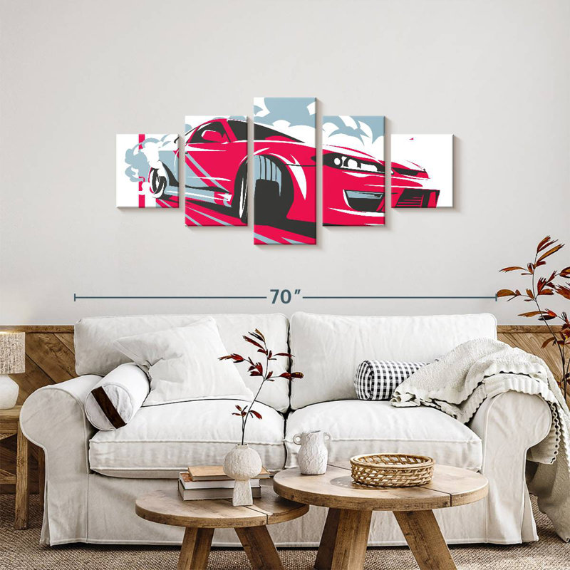 Pink Drifting Race Car, H 24 po x l 55 po