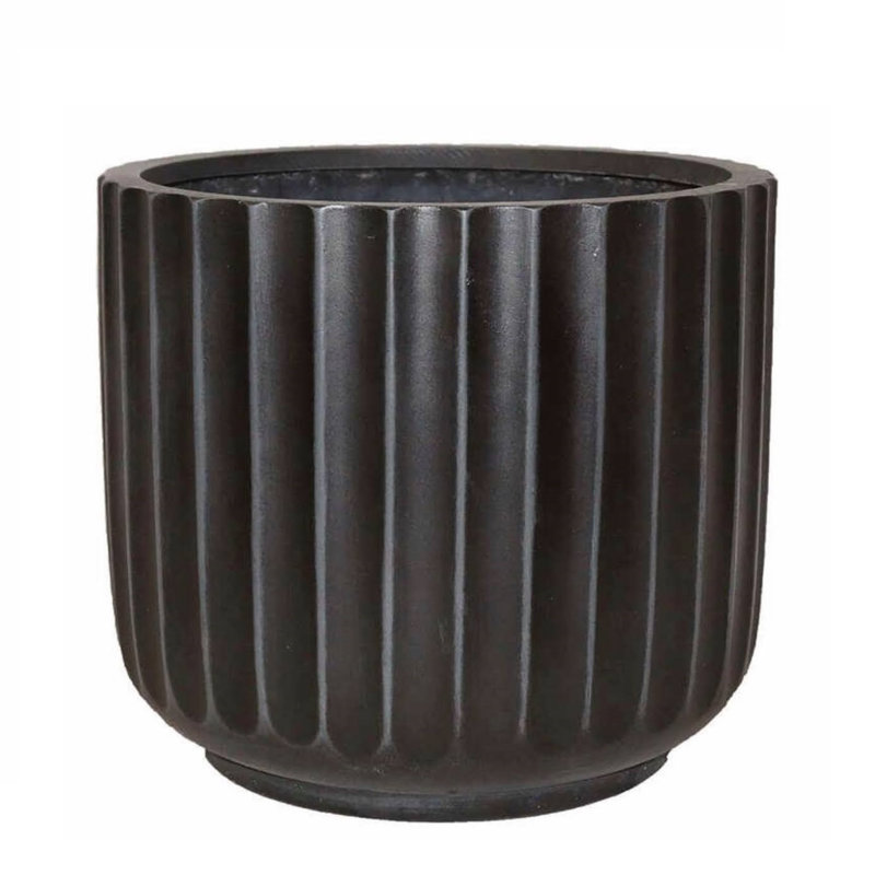 Allenville Fiberstone Plant Pot, Gray, 12.5" H x 14" W x 14" D